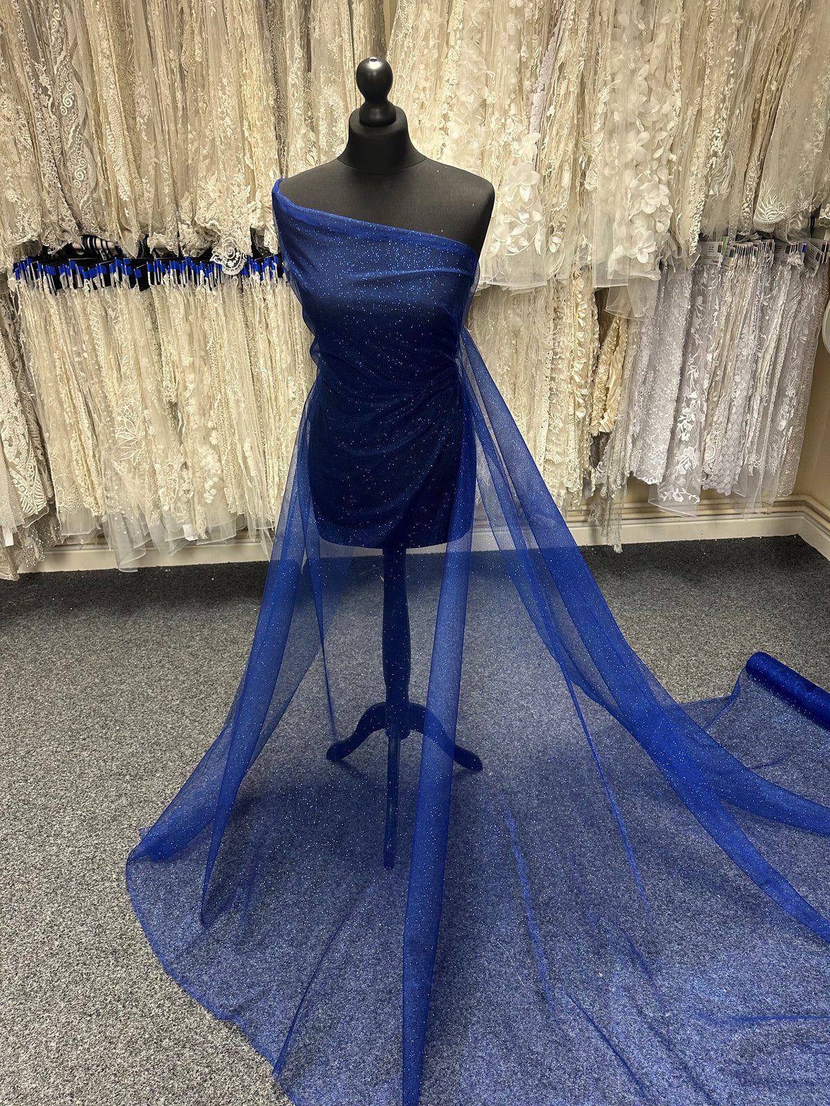 Royal Blue Glitter Tulle - Rocket