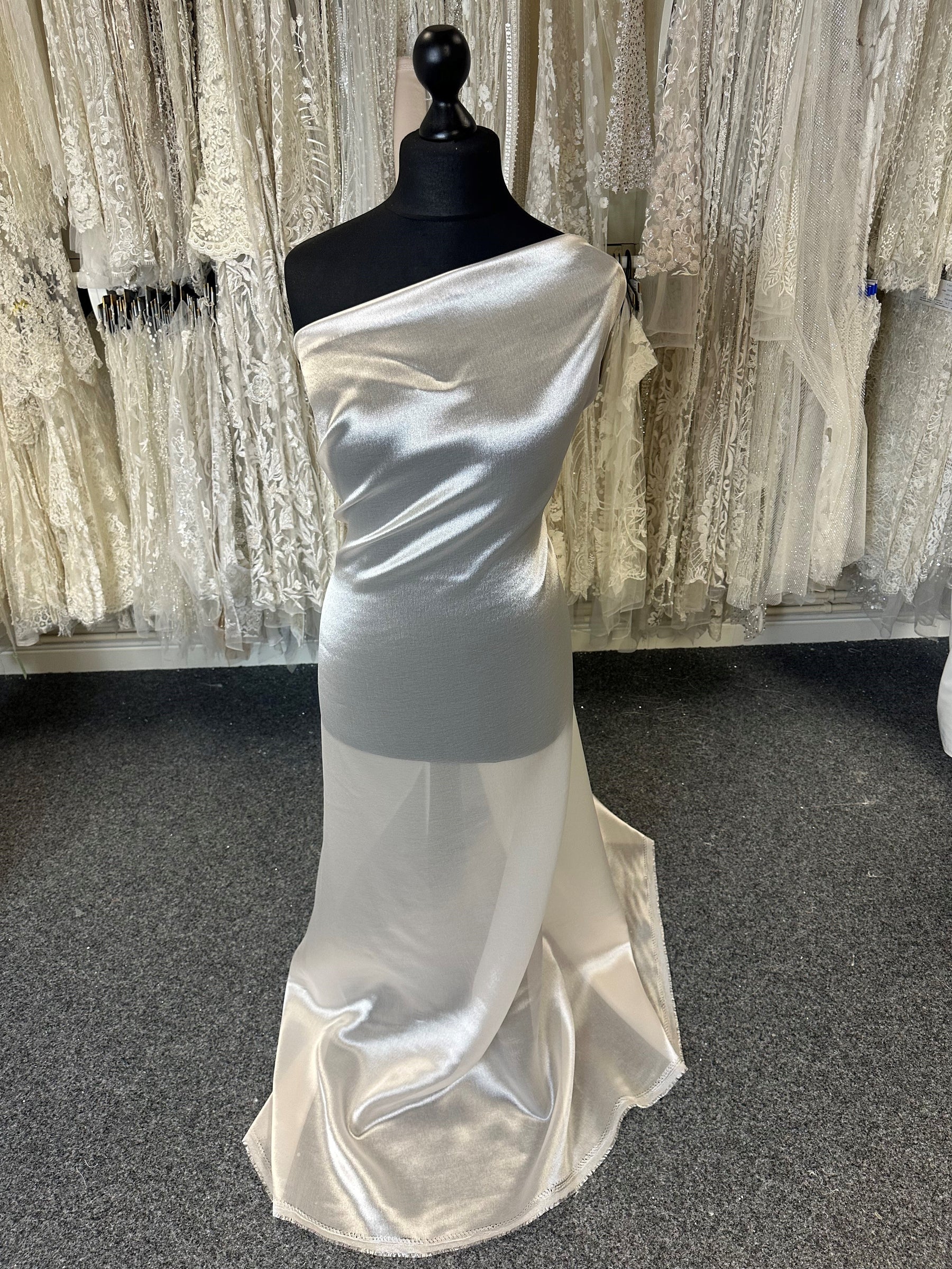 Ivory Polyester Organza Satin - Happiness