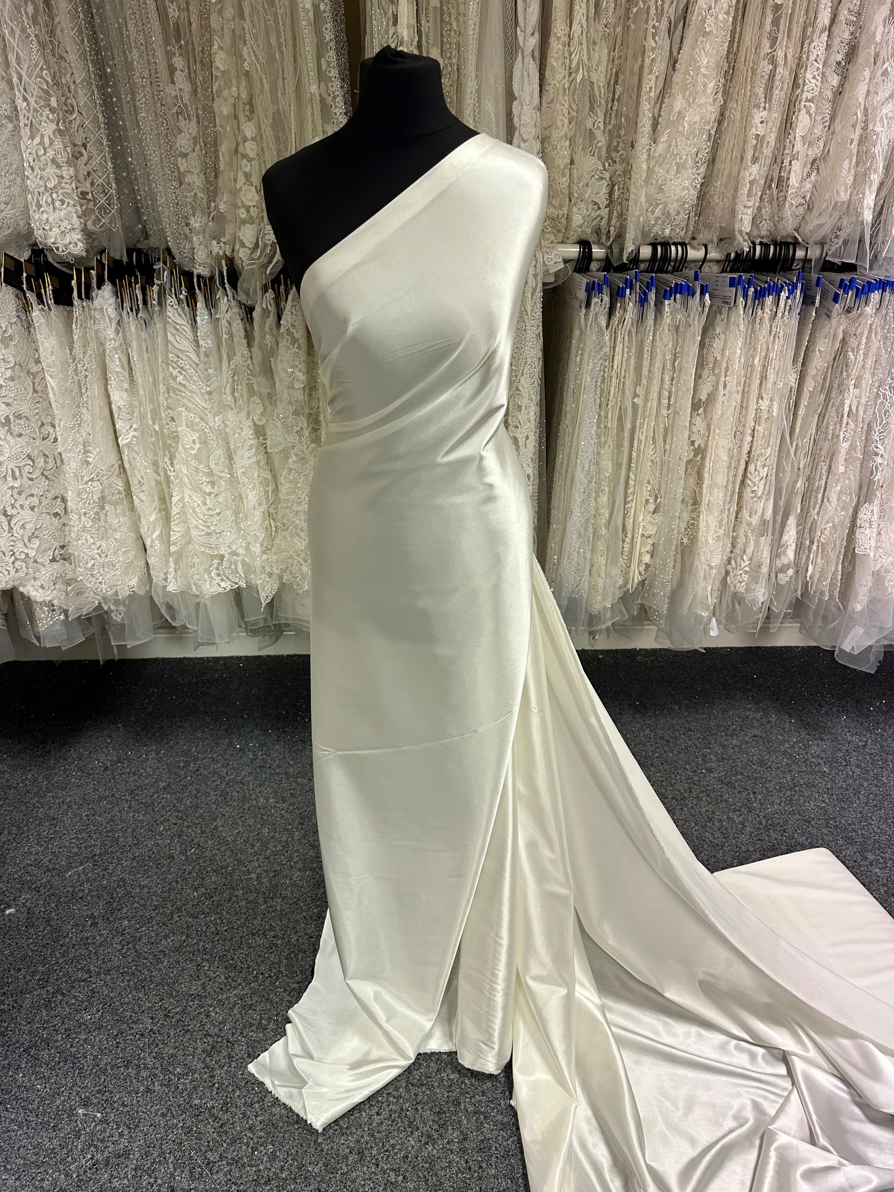 Ivory Polyester Stretch Satin - Empathy