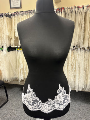 White Beaded Lace Trim - Chloe