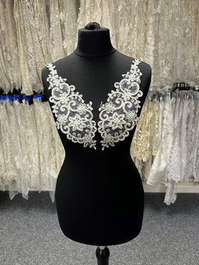 Ivory Beaded and Corded Lace Appliques - Alexandra