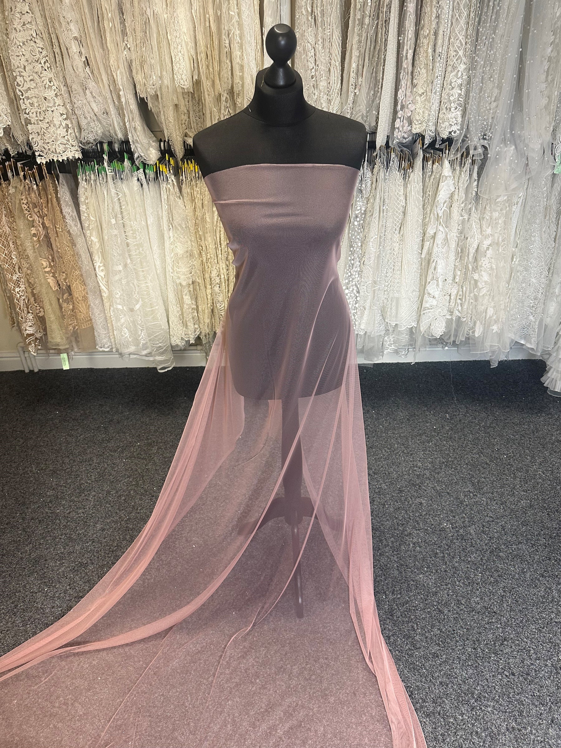 Antique Rose Stretch Tulle - Success