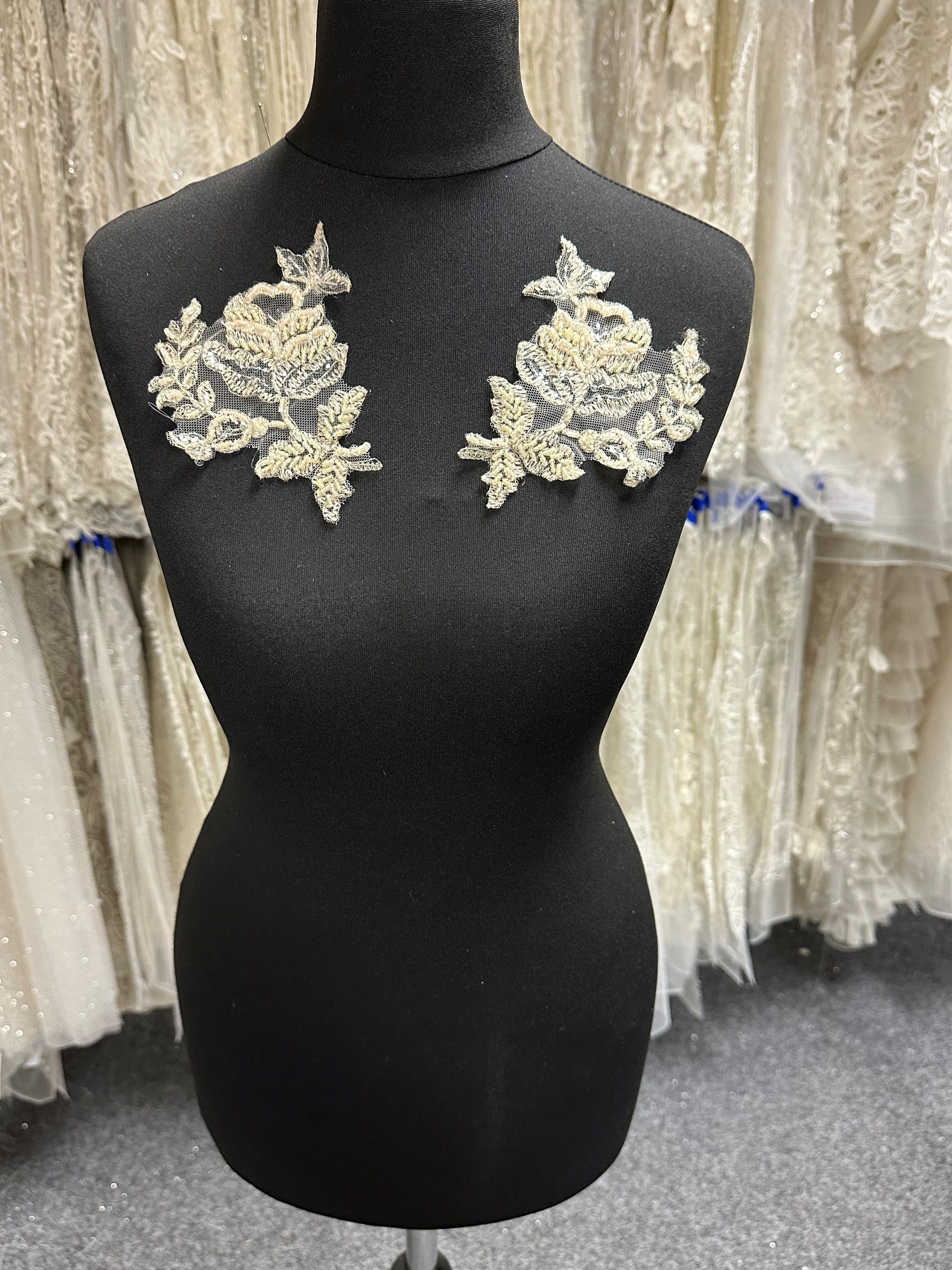 Antique Beaded Lace Applique - Chloe