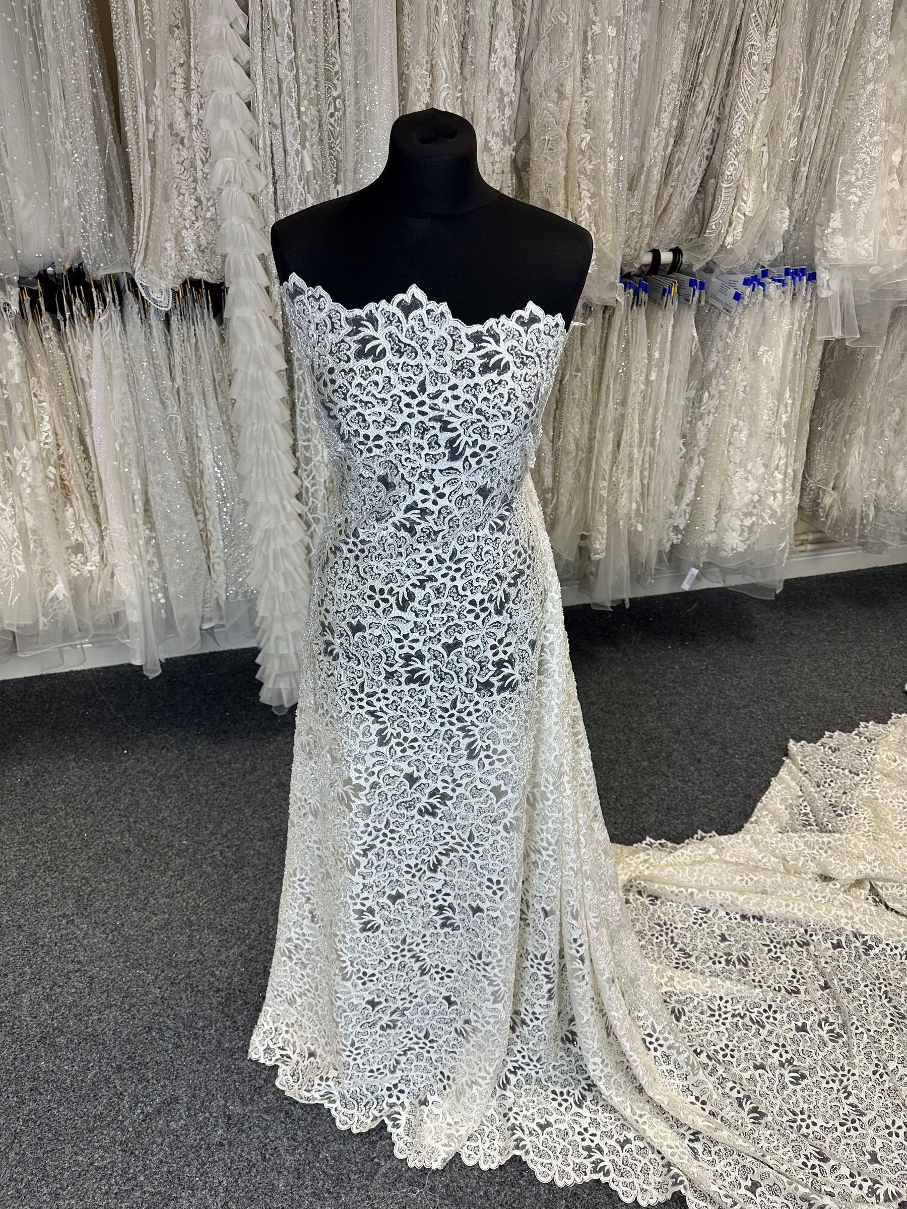 Ivory Beaded Embroidery Lace - Ramona