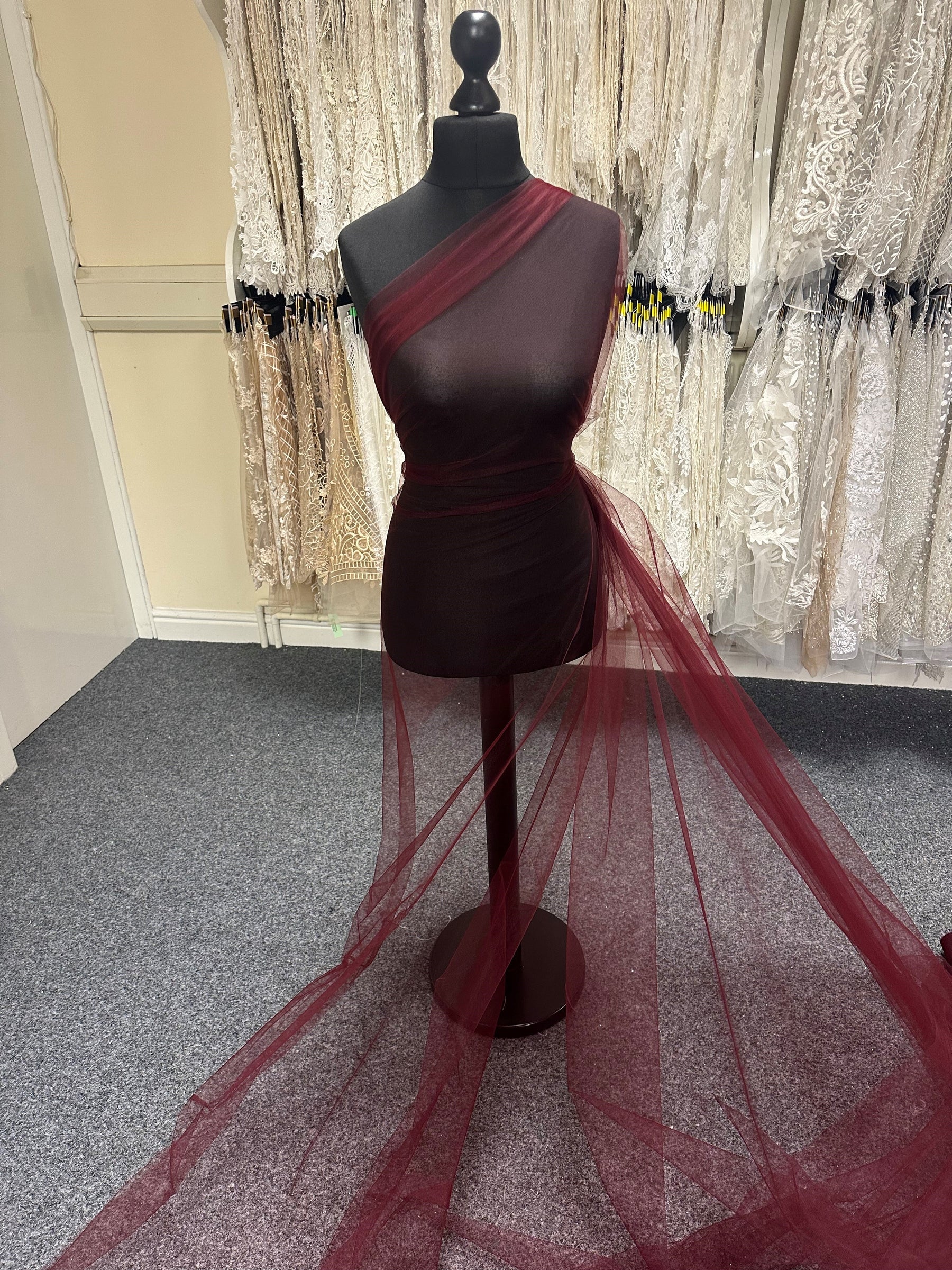 Burgundy Tulle for Veils – Climax