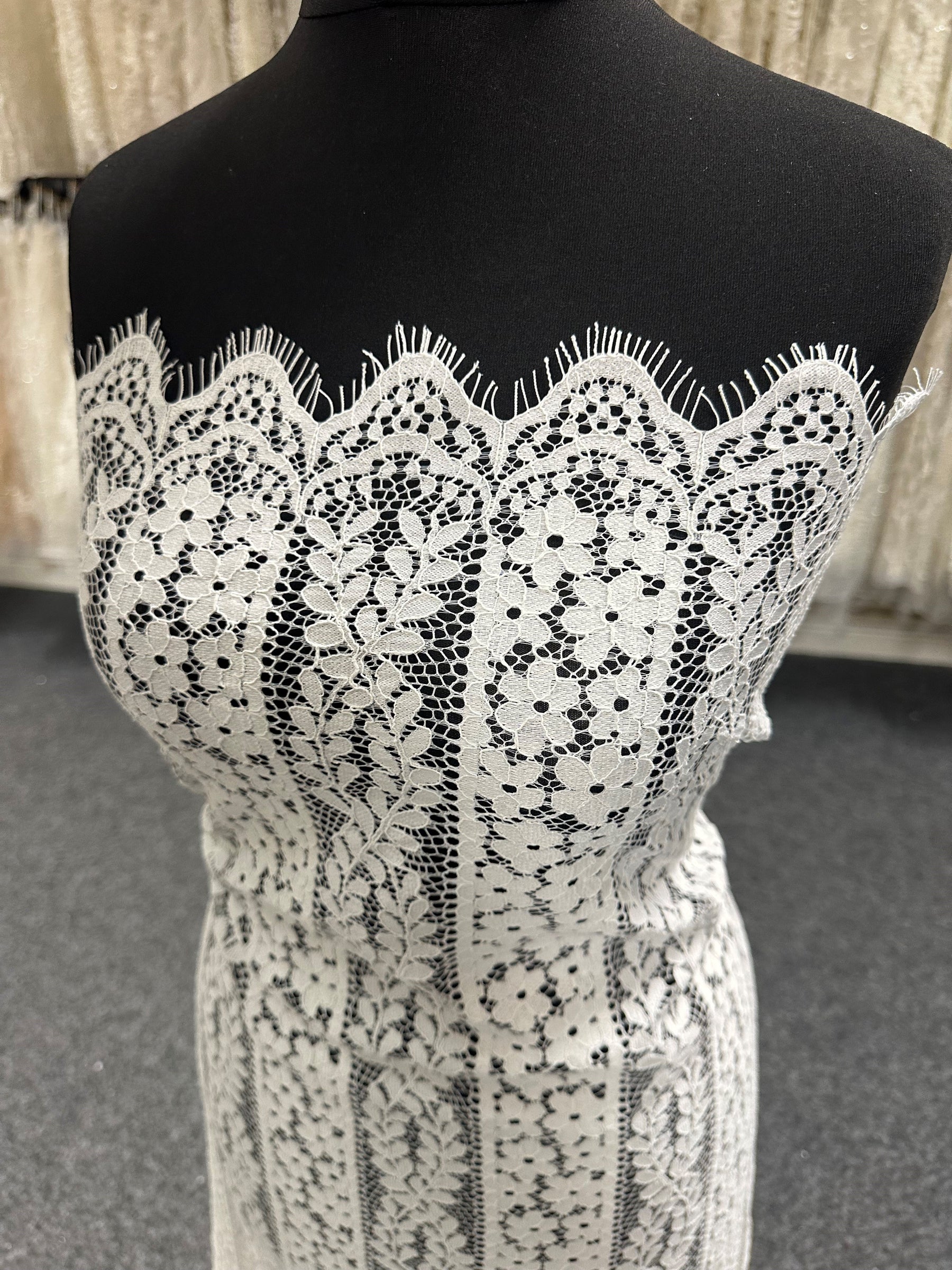 Ivory Corded Lace Panel - Rita