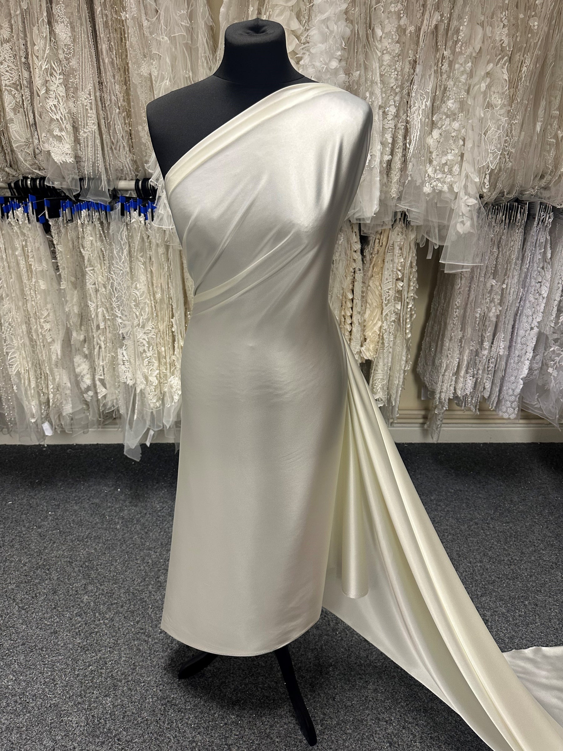 Ivory Poly Stretch Satin - Ceremony