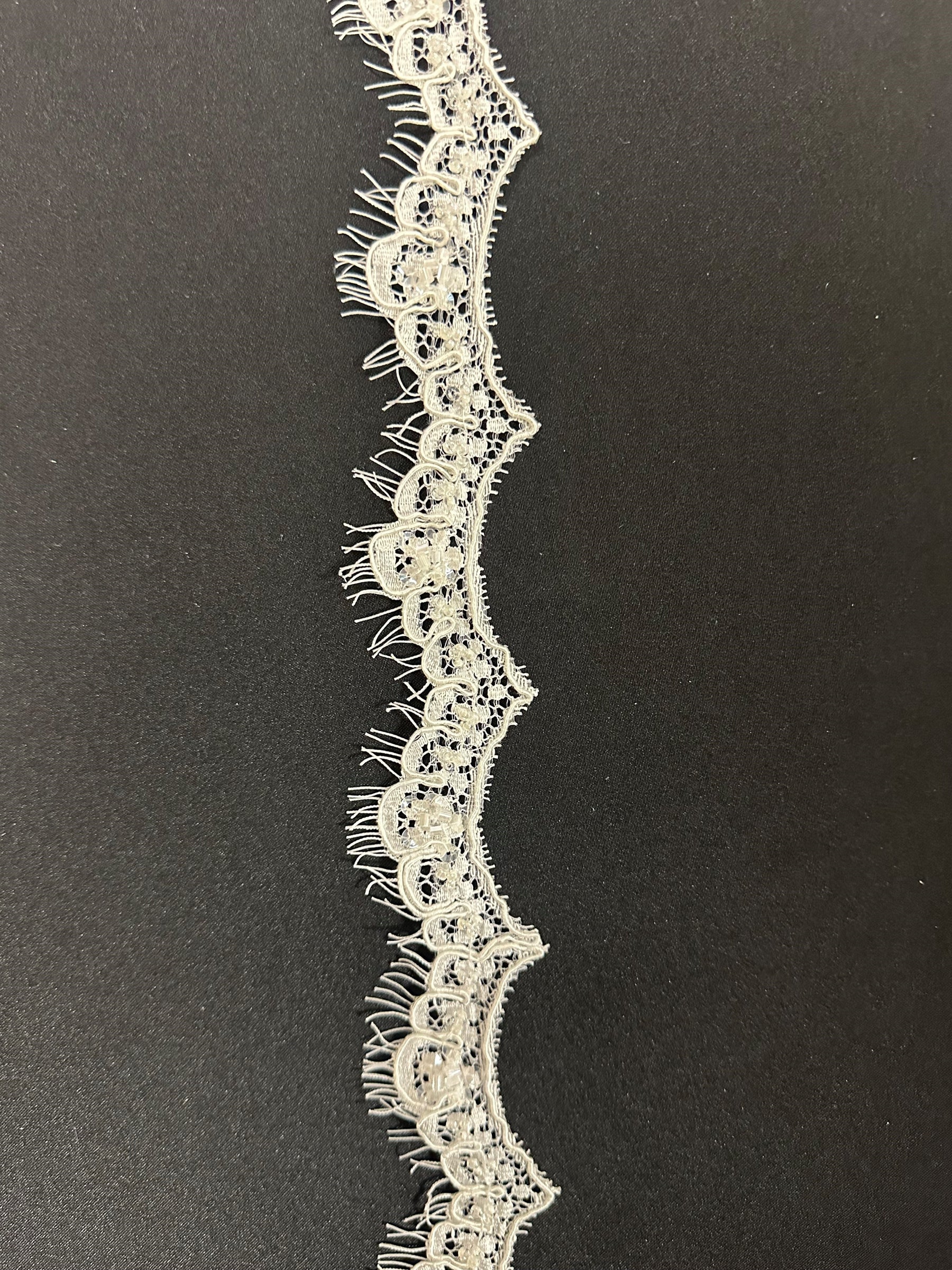 Ivory Beaded Lace Trim - Kentucky