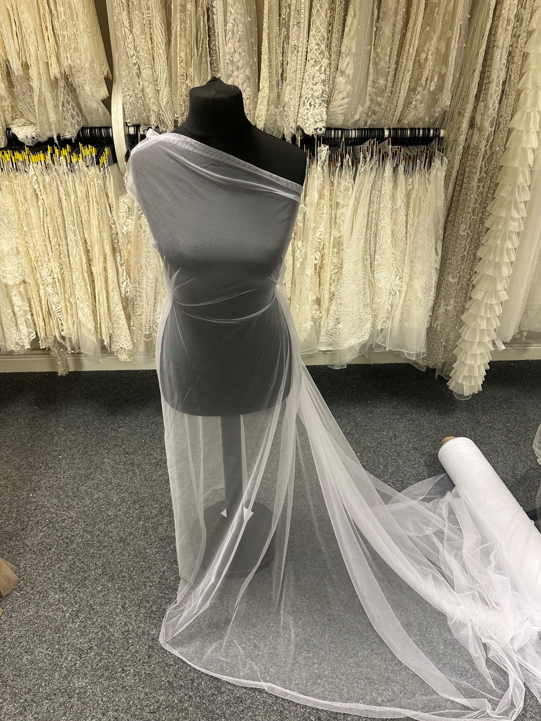 White Illusion Stretch Tulle  - Illusionary