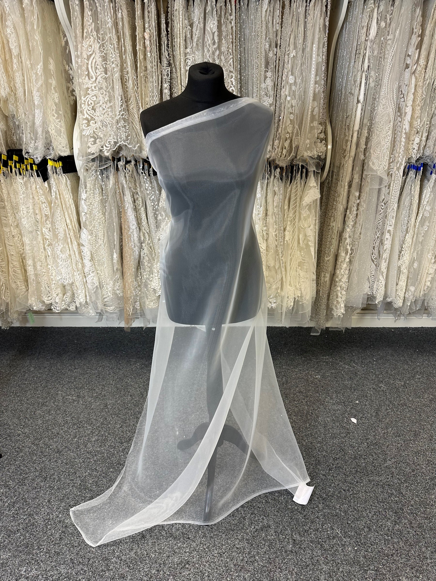 Ivory Polyester Organza - Stardust