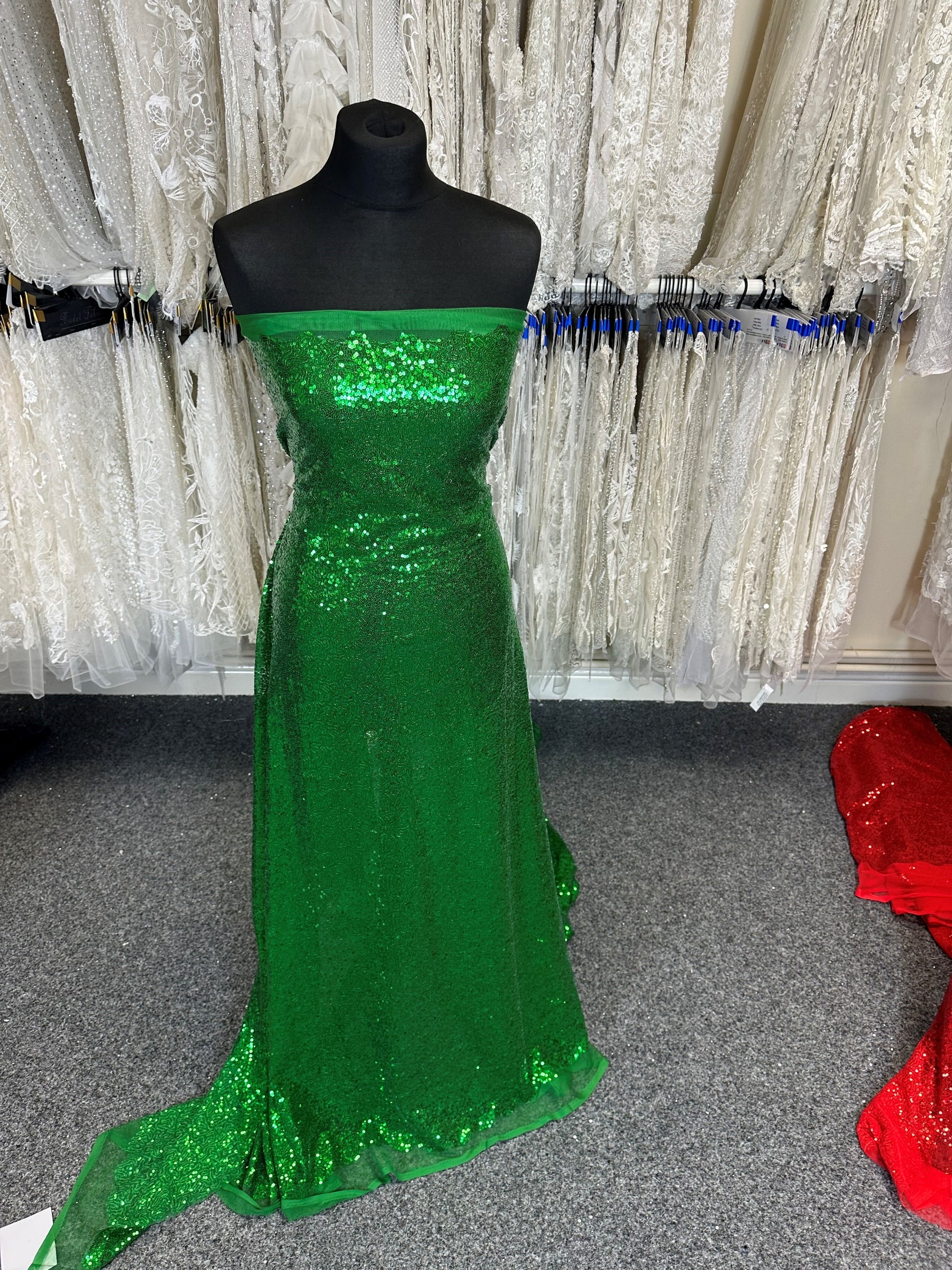 Green Sequinned Tulle - Glow