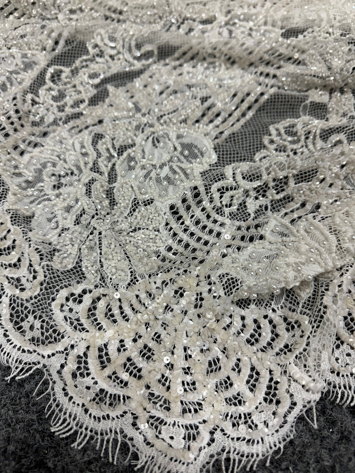 Ivory Beaded Lace - Agatha