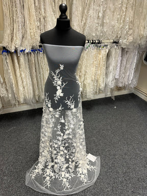 Ivory Embroidered 3D Lace - Abiona