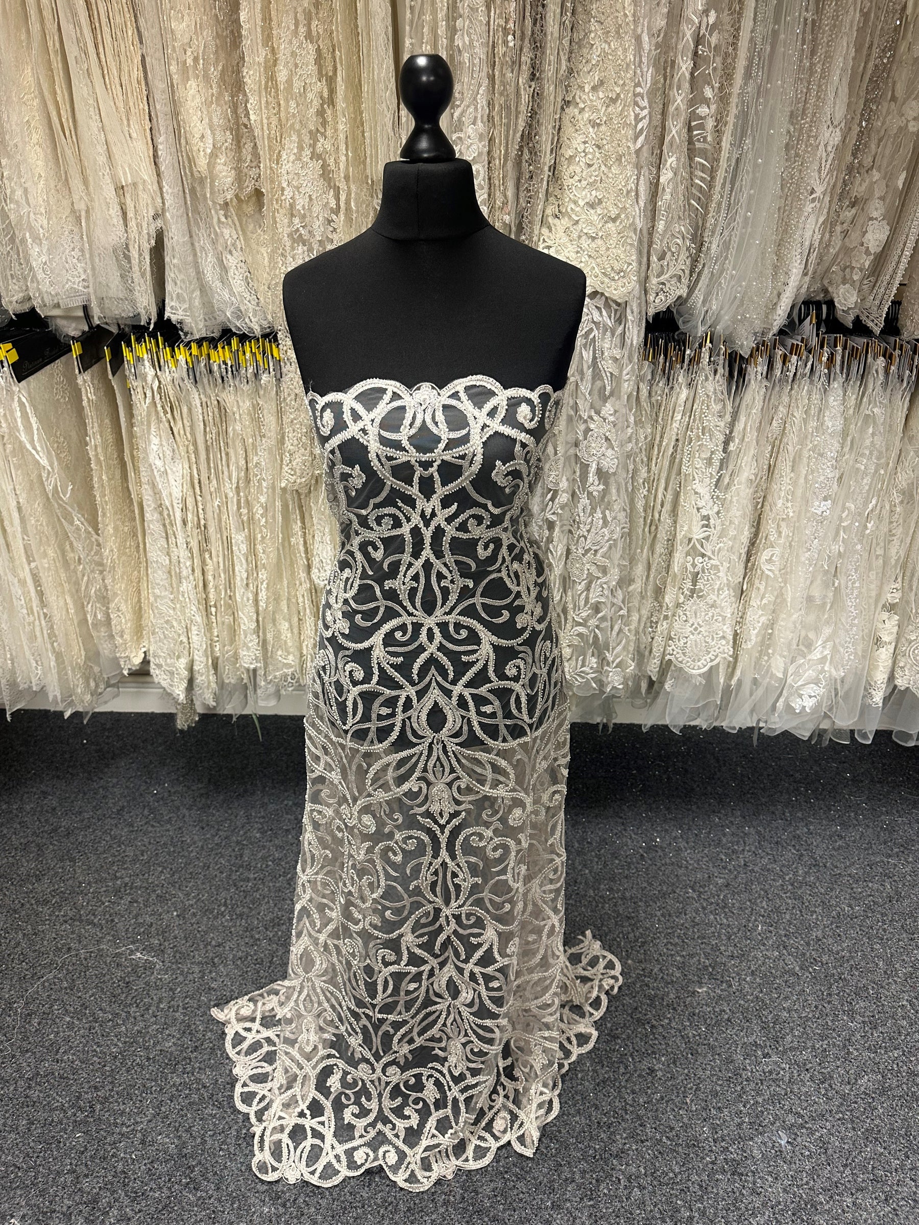 Ivory Beaded Lace - Chrissie