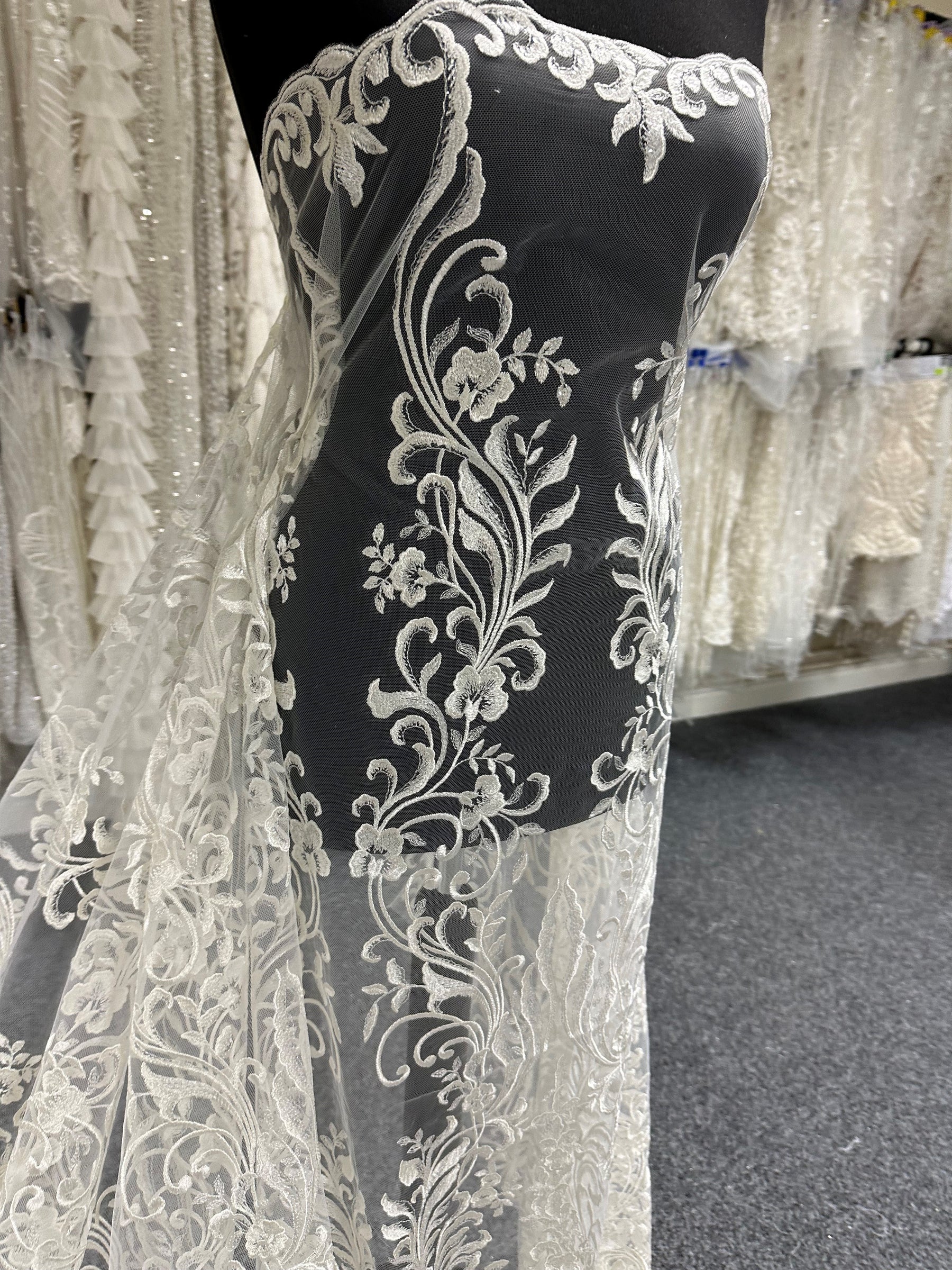 Ivory Embroidered Lace – Greer