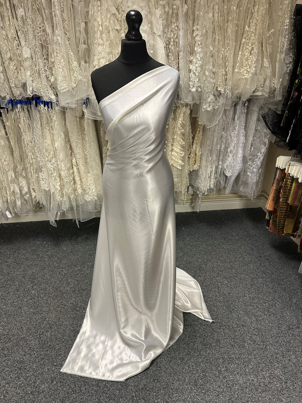 Ivory Polyester Lustrous Satin - Adoration