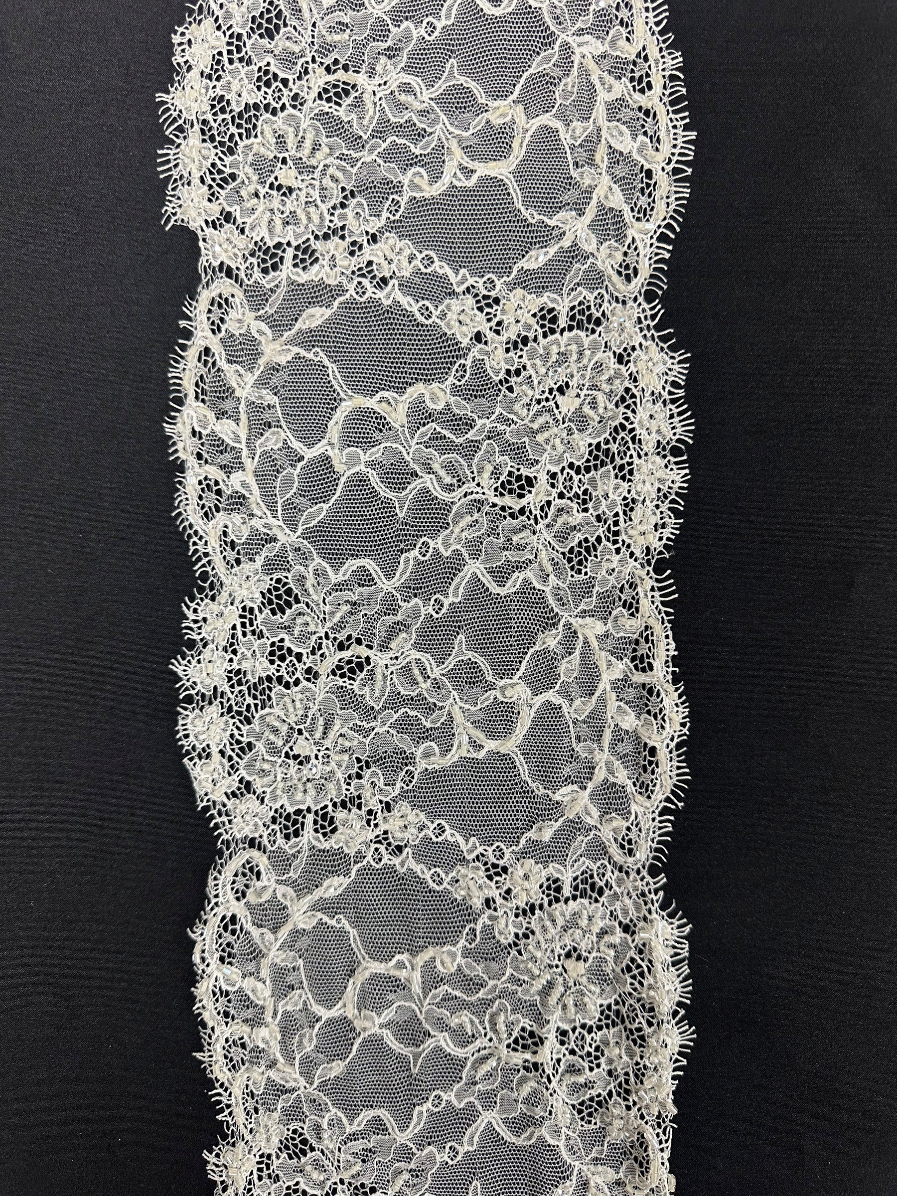 Ivory Beaded Lace Trim - Jade