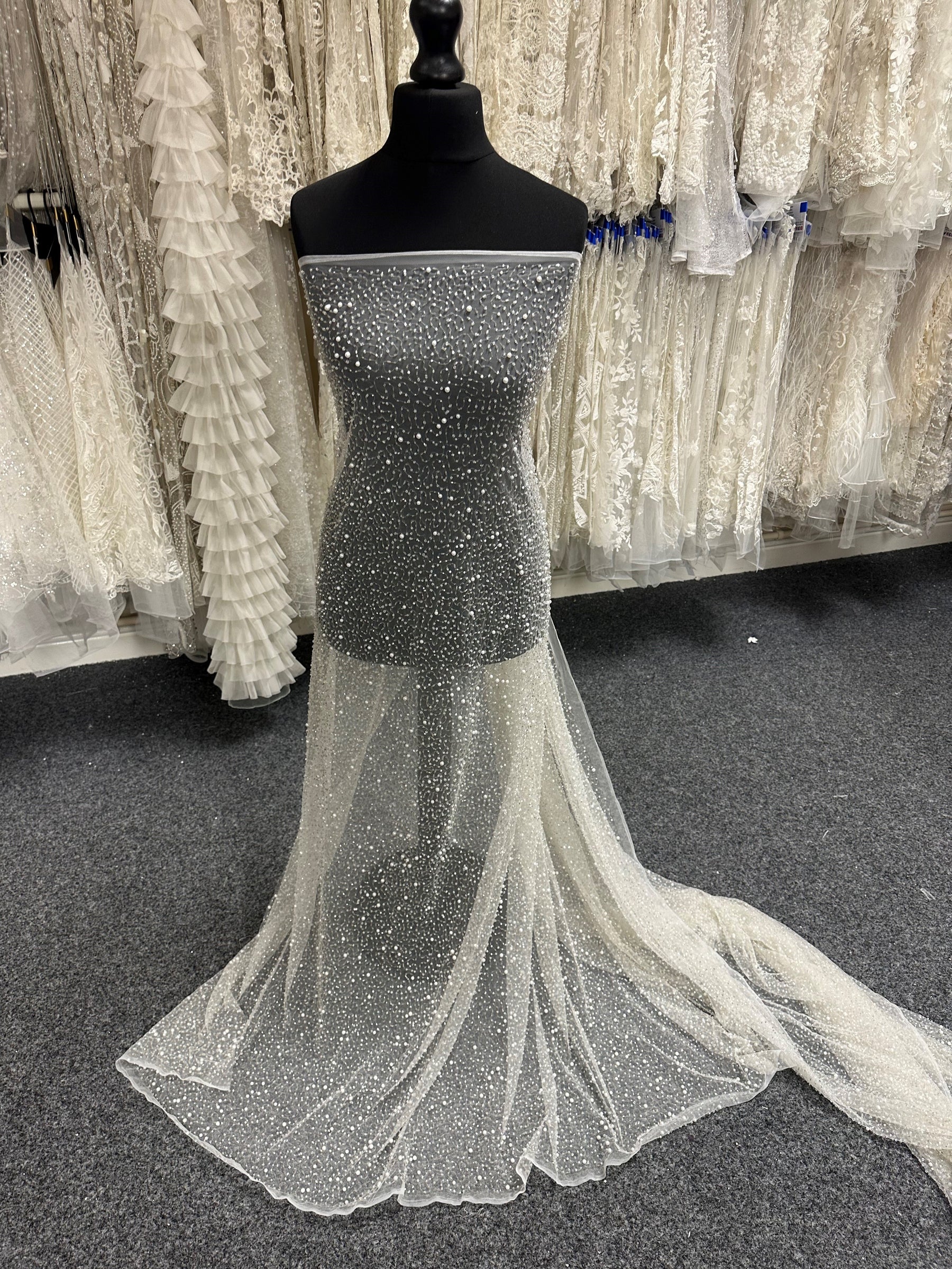 Ivory Embellished Tulle - Pascale