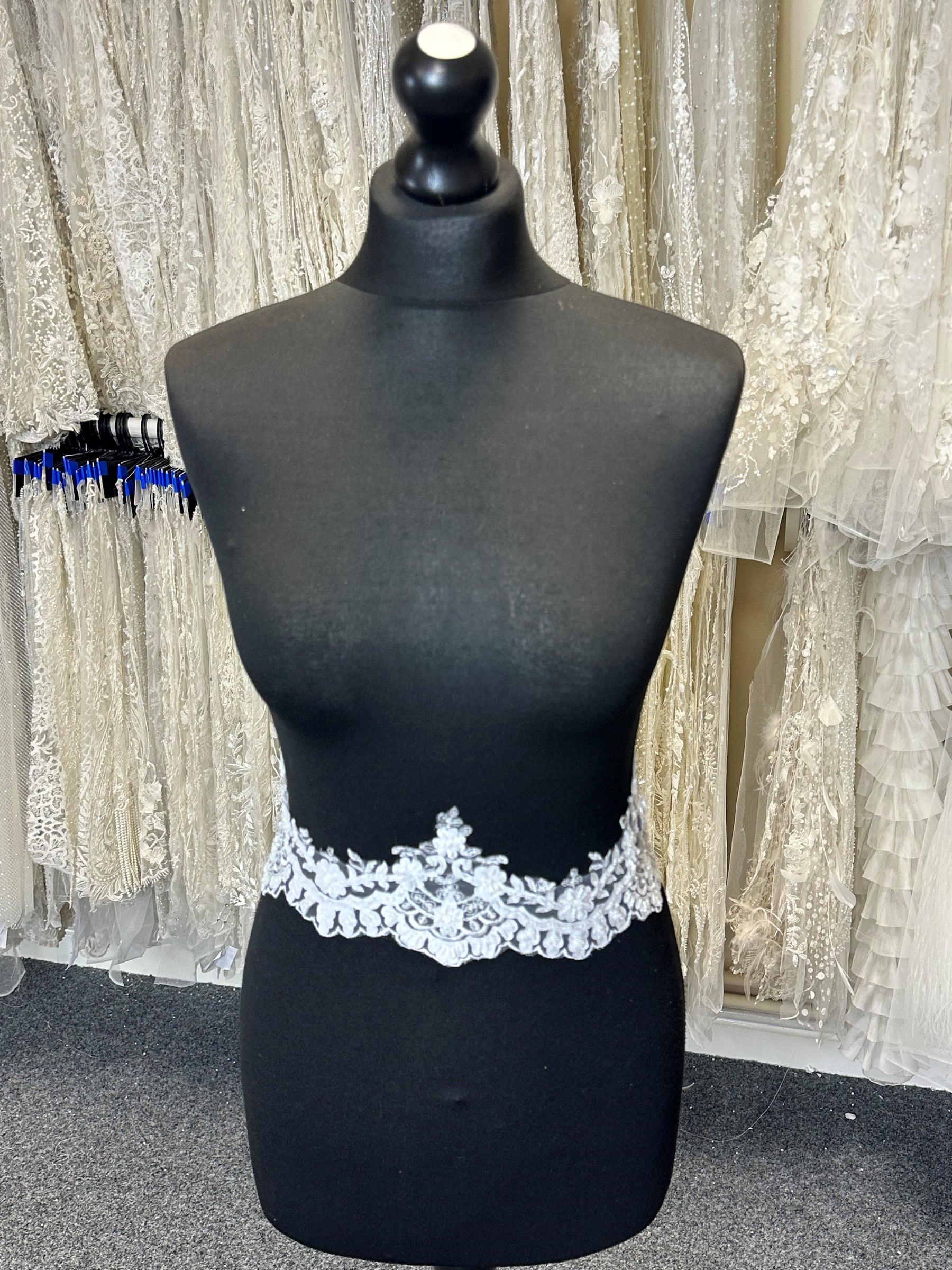 White Beaded Laser Lace Trim - Olivia