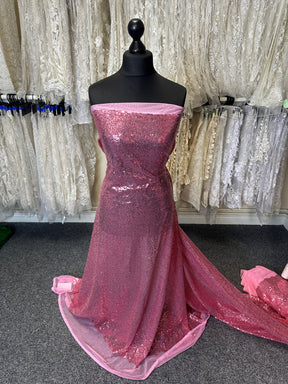 Pink Sequinned Tulle - Glow