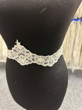 Ivory Sequinned Lace Trim - Verity