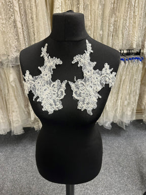 Ivory Corded & Beaded Lace Appliques - Michigan