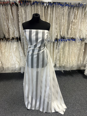 Ivory Silk Blend Organza Stripes - Jester