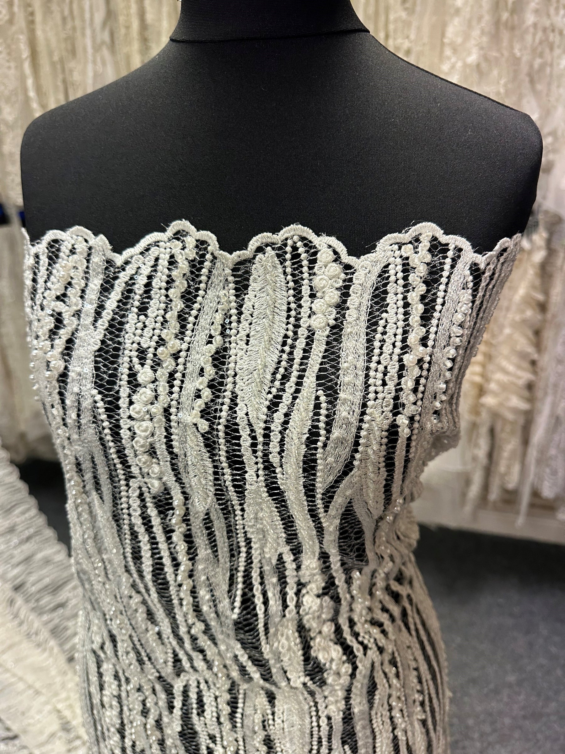 Ivory Beaded Lace - Athira