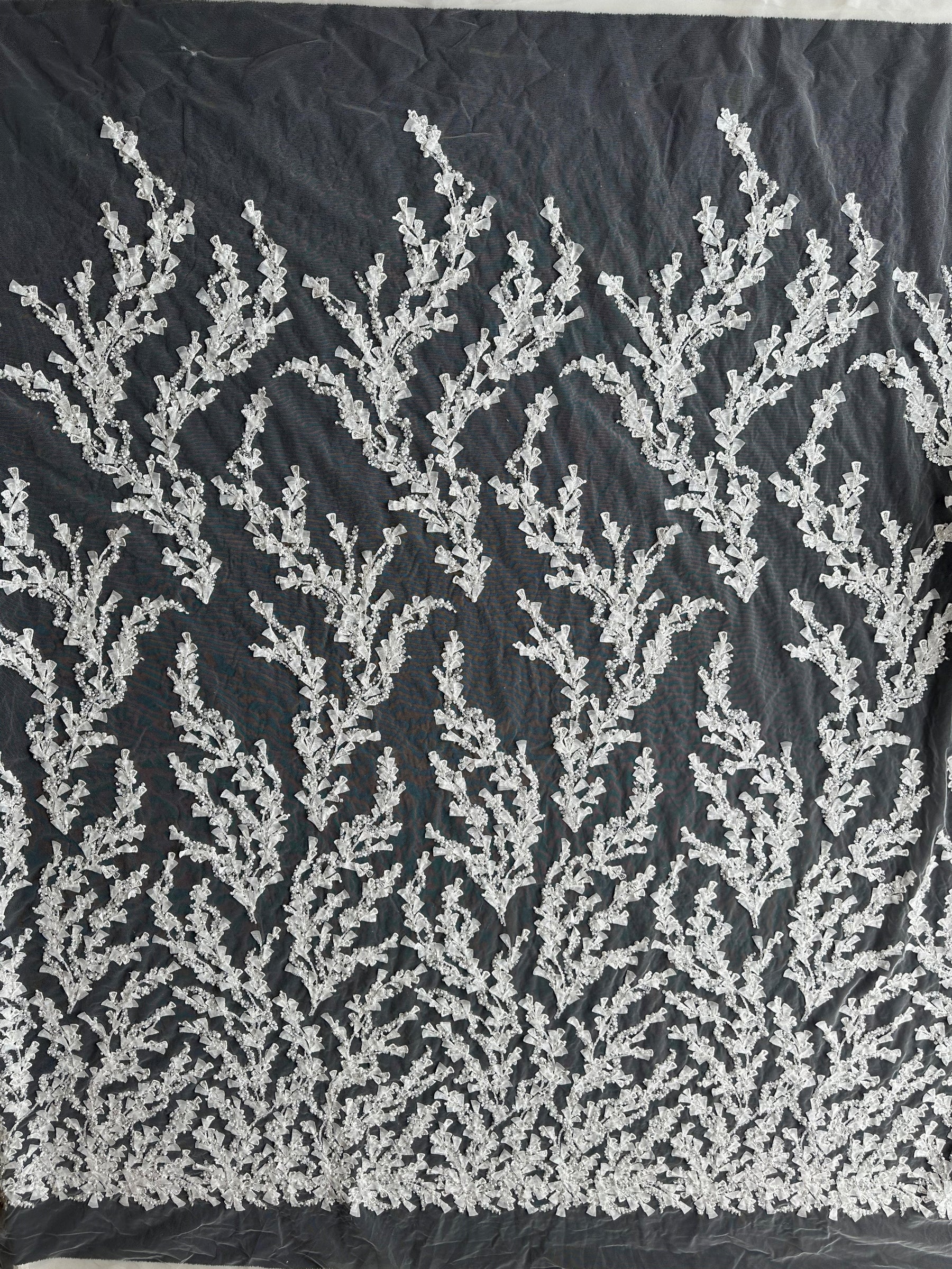 Ivory 3D Embroidered Lace - Saar