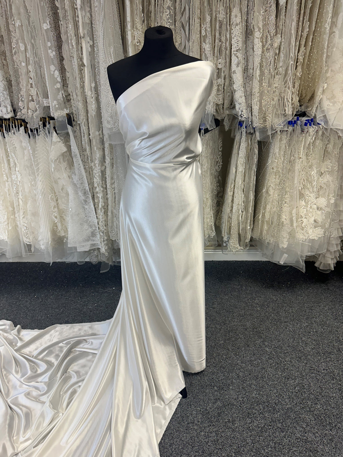 Ivory Polyester Satin - Sheen