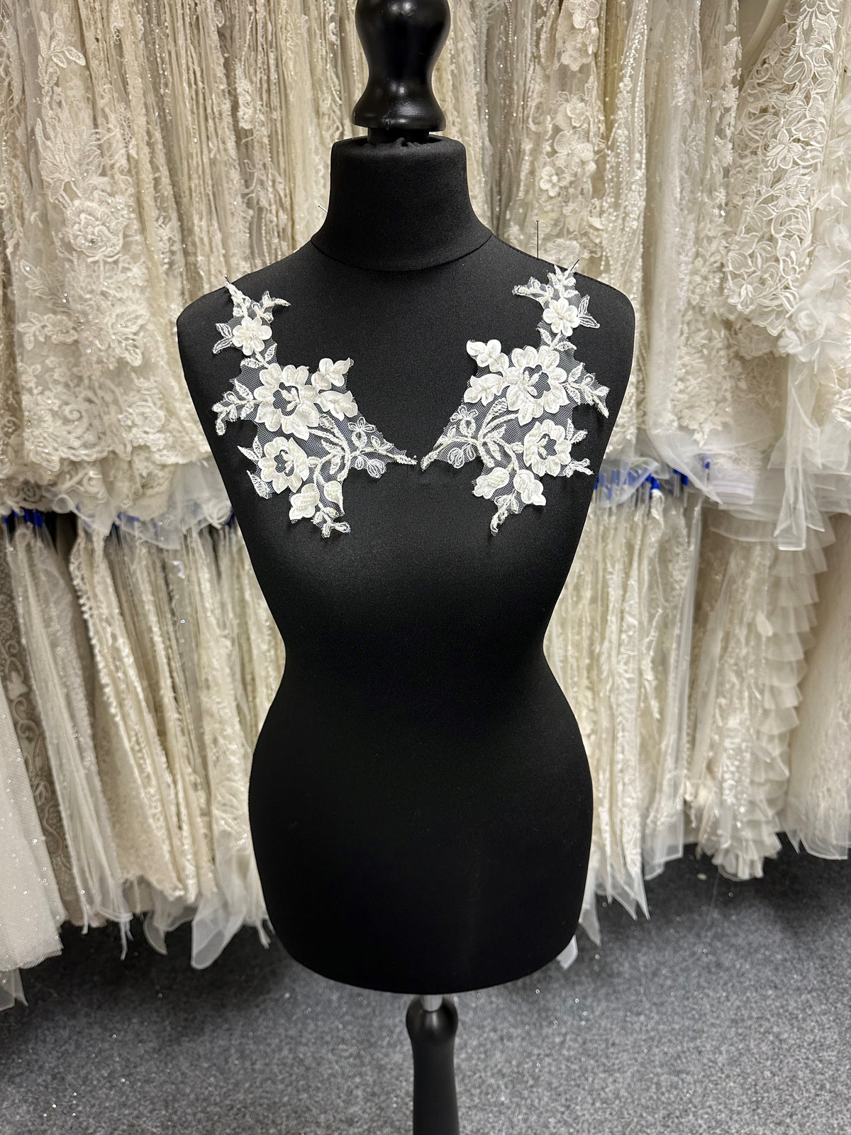 Ivory Beaded Laser Lace Appliques - Olivia