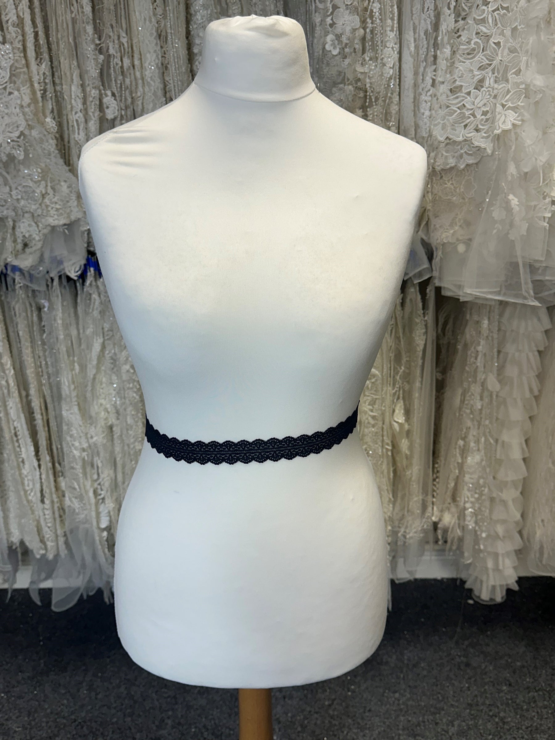 Navy Lace Trim - Beech