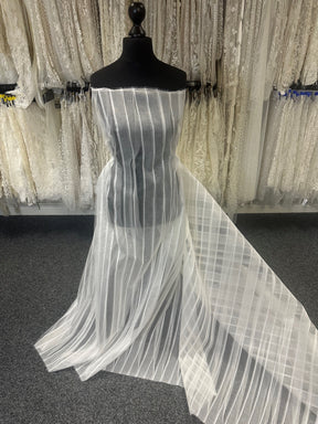 Ivory  Pleated Silk Organza - Samba