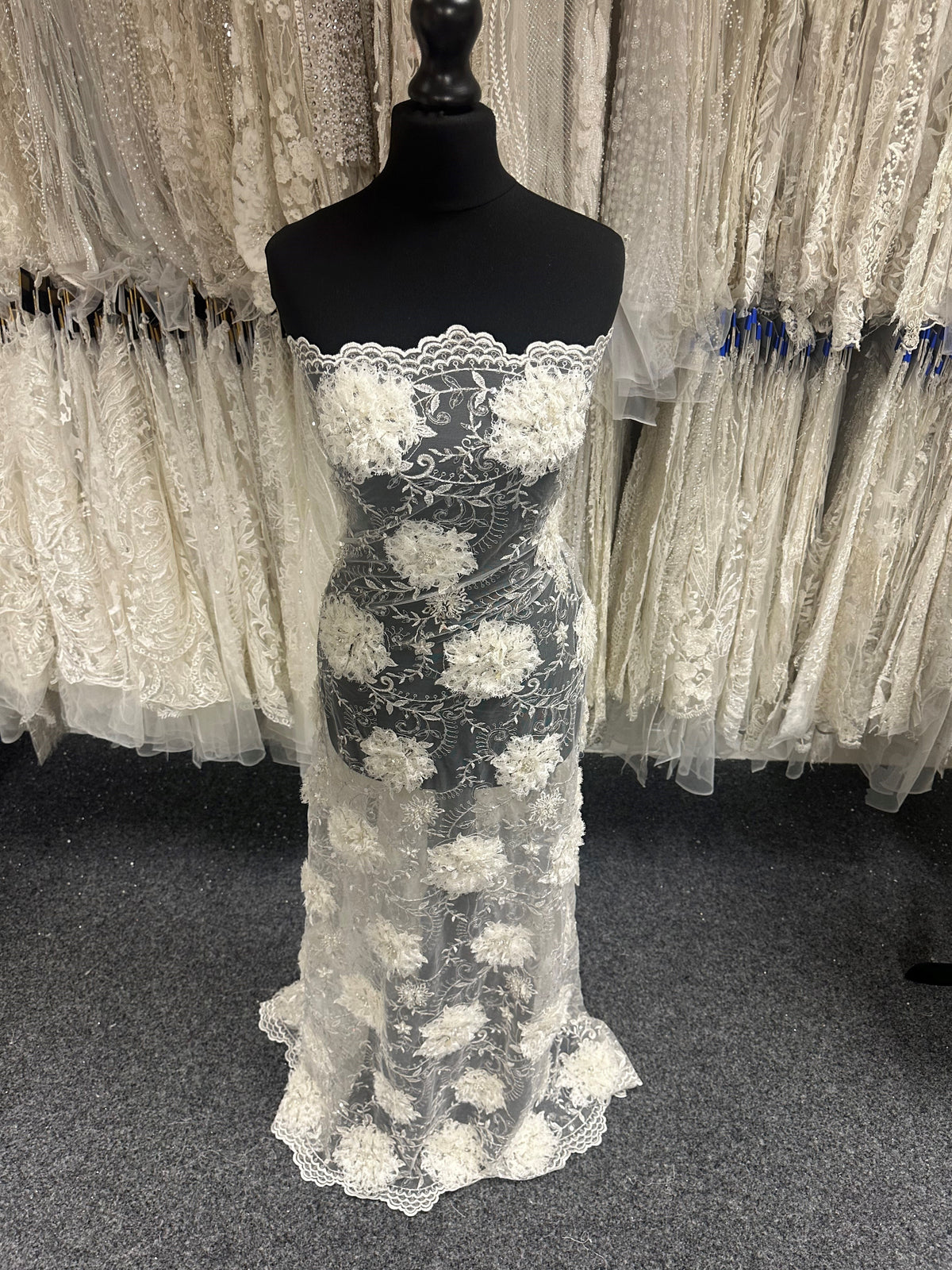 Ivory Beaded Lace - Carla