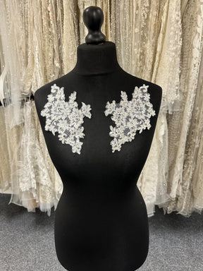 Ivory Beaded Lace Appliques - Margo