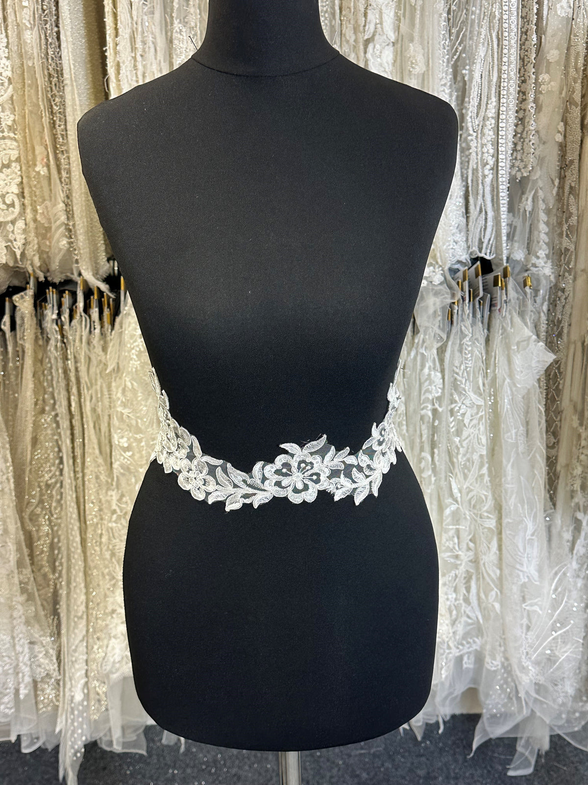 Ivory Sequin Lace Trim - Rhodo