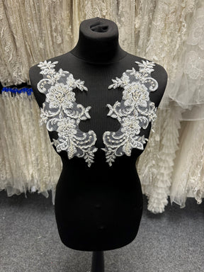 Ivory Sequinned Lace Appliques - Illinois