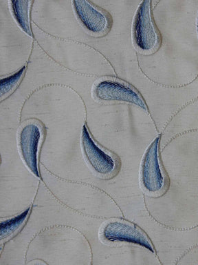 Blue Embroidered Waistcoat Fabric - Atlanta