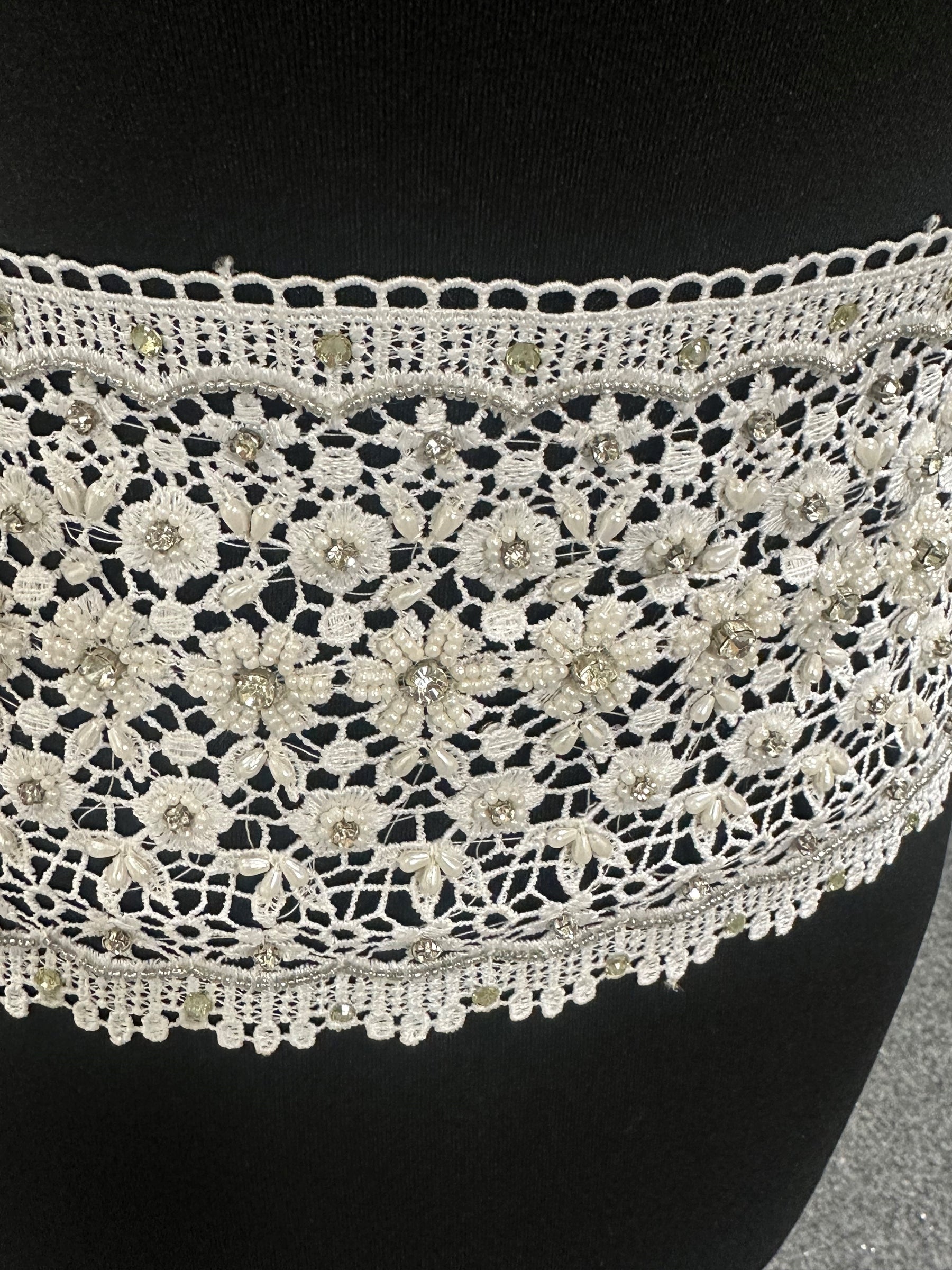 White Beaded Lace Trim - Delilah