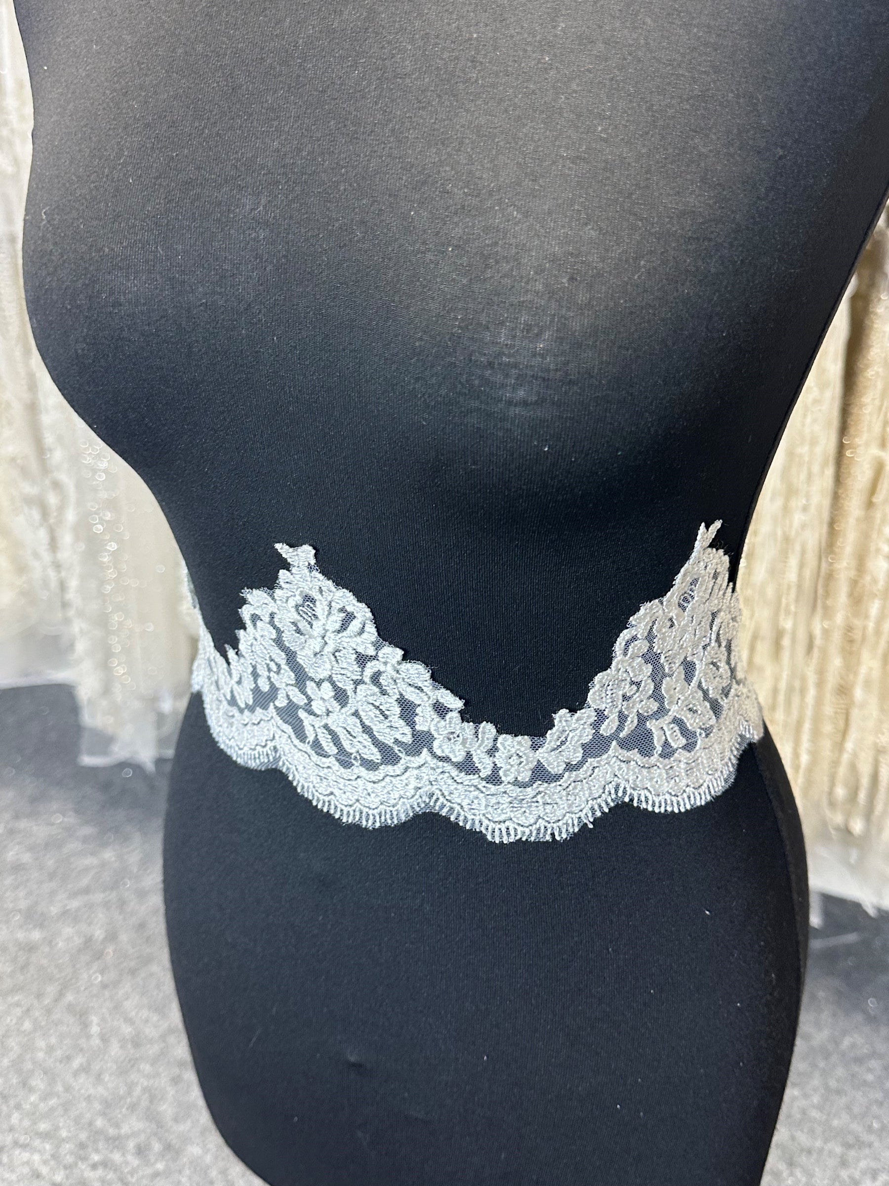 Ivory Embroidered Lace Trim - Dominique