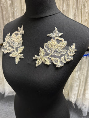 Antique Beaded Lace Applique - Chloe