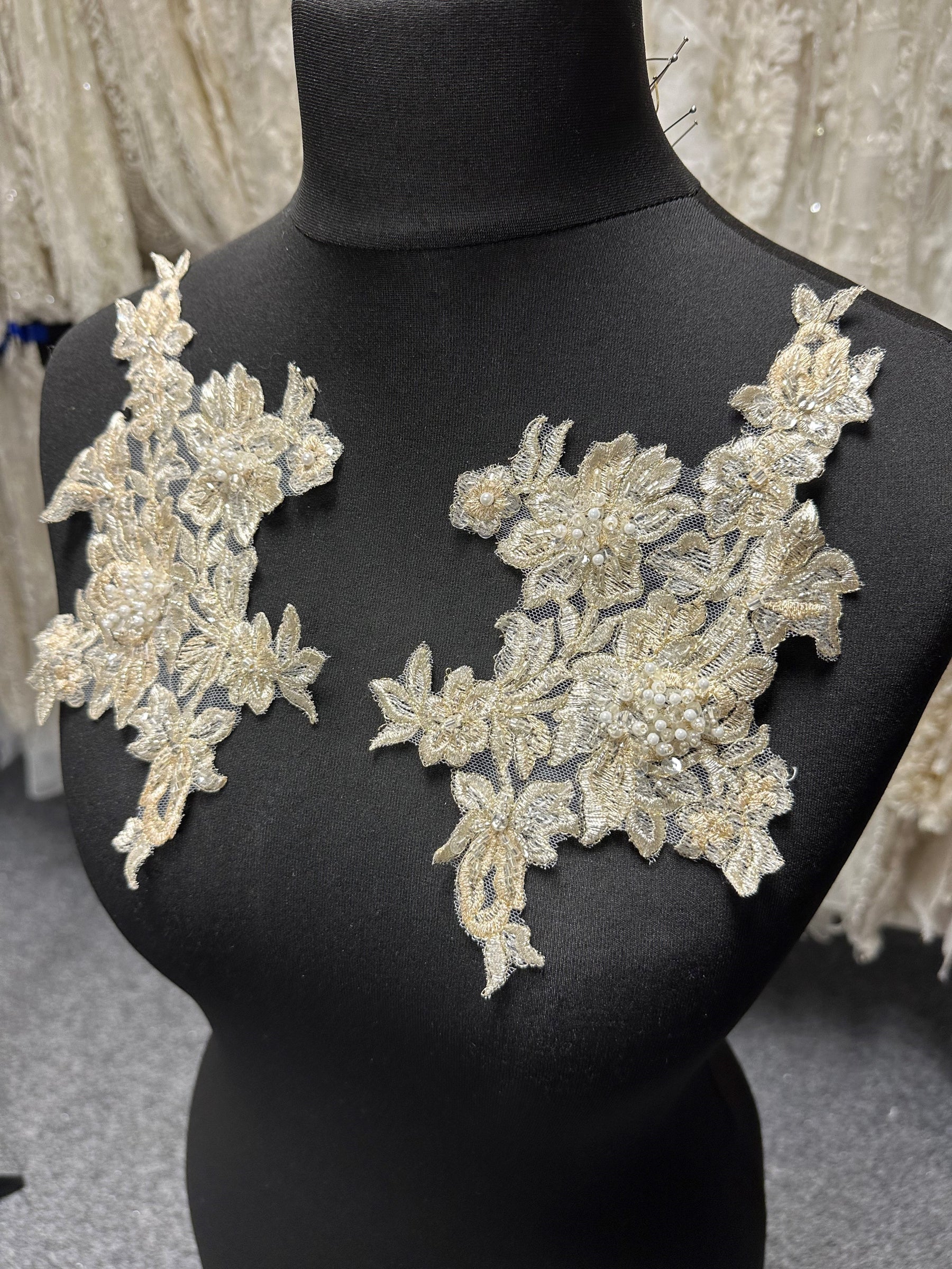 Gold Beaded Lace Appliques - Colorado