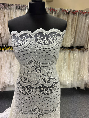 Ivory Laser and Embroidered Lace - Tamara