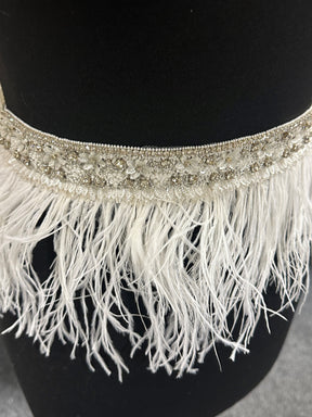 Crystal Feather Dress Trim - Treasure