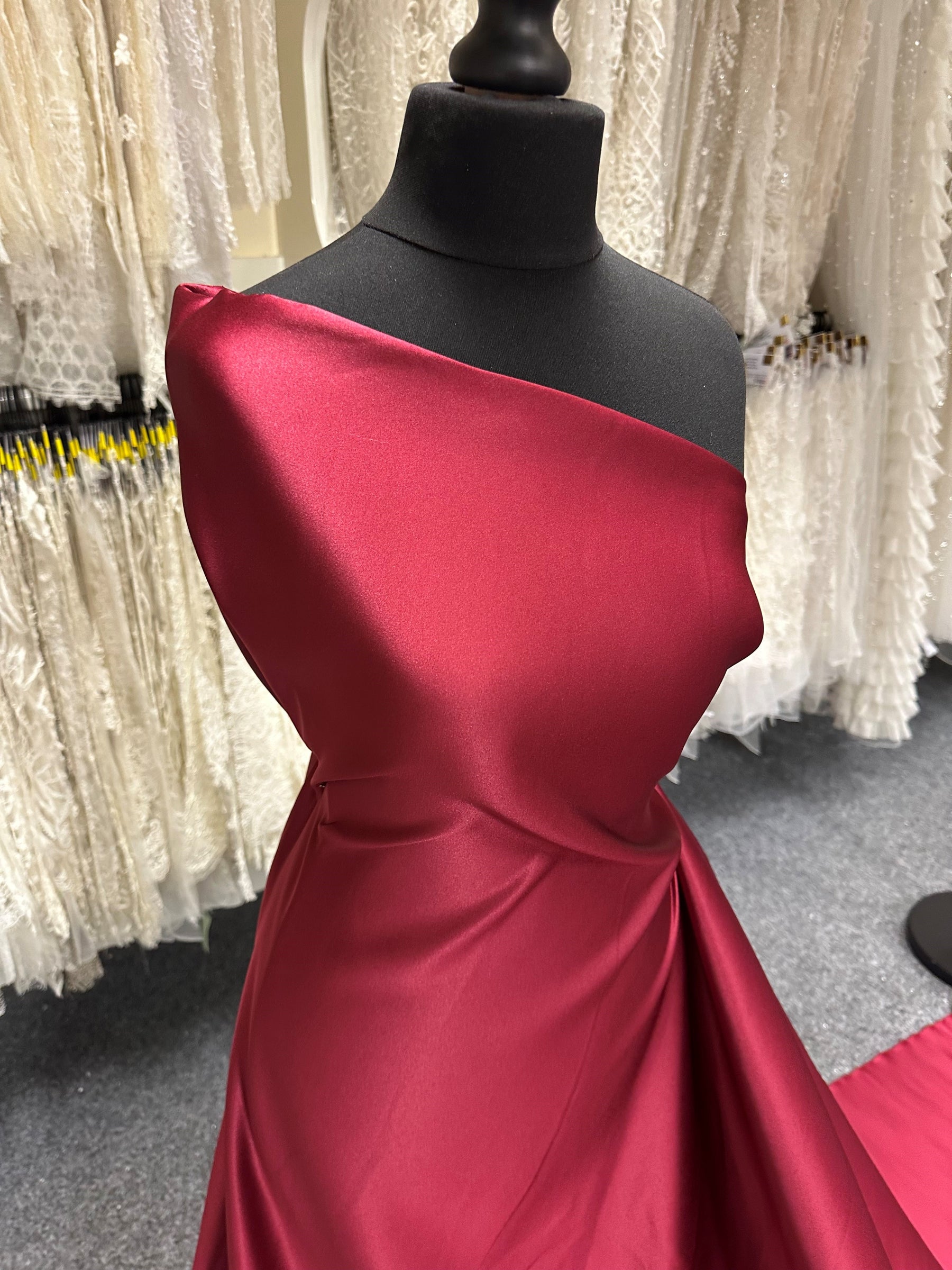 Burgundy Polyester Duchess Satin - Contessa