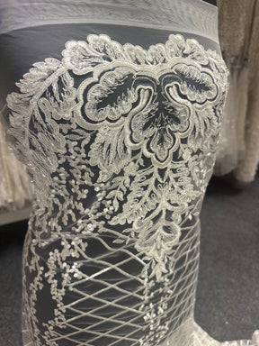 Ivory Embroidered Lace - Eunice