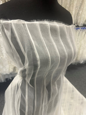 Ivory  Pleated Silk Organza - Samba