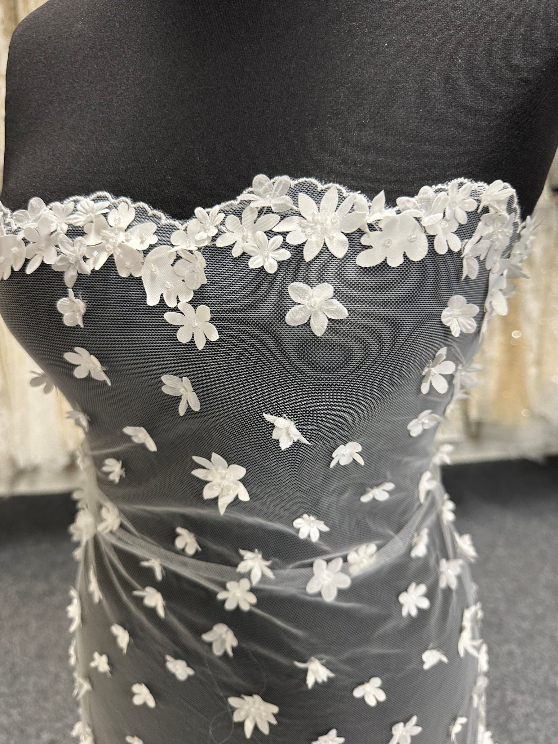 Ivory Beaded Floral Lace - Kesia