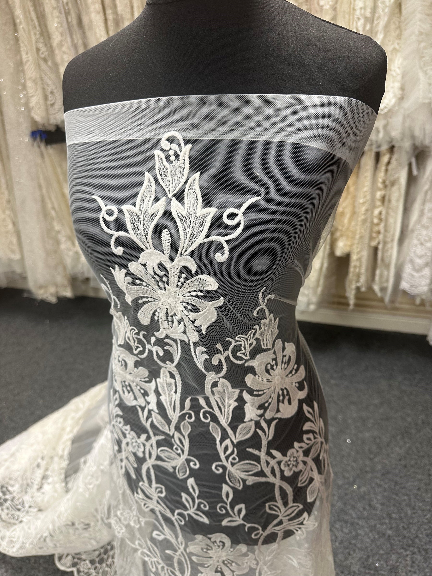 Ivory Embroidered Lace - Amina