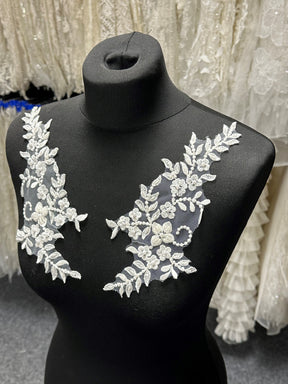 Ivory Beaded Embroidery Appliques - Bernadette